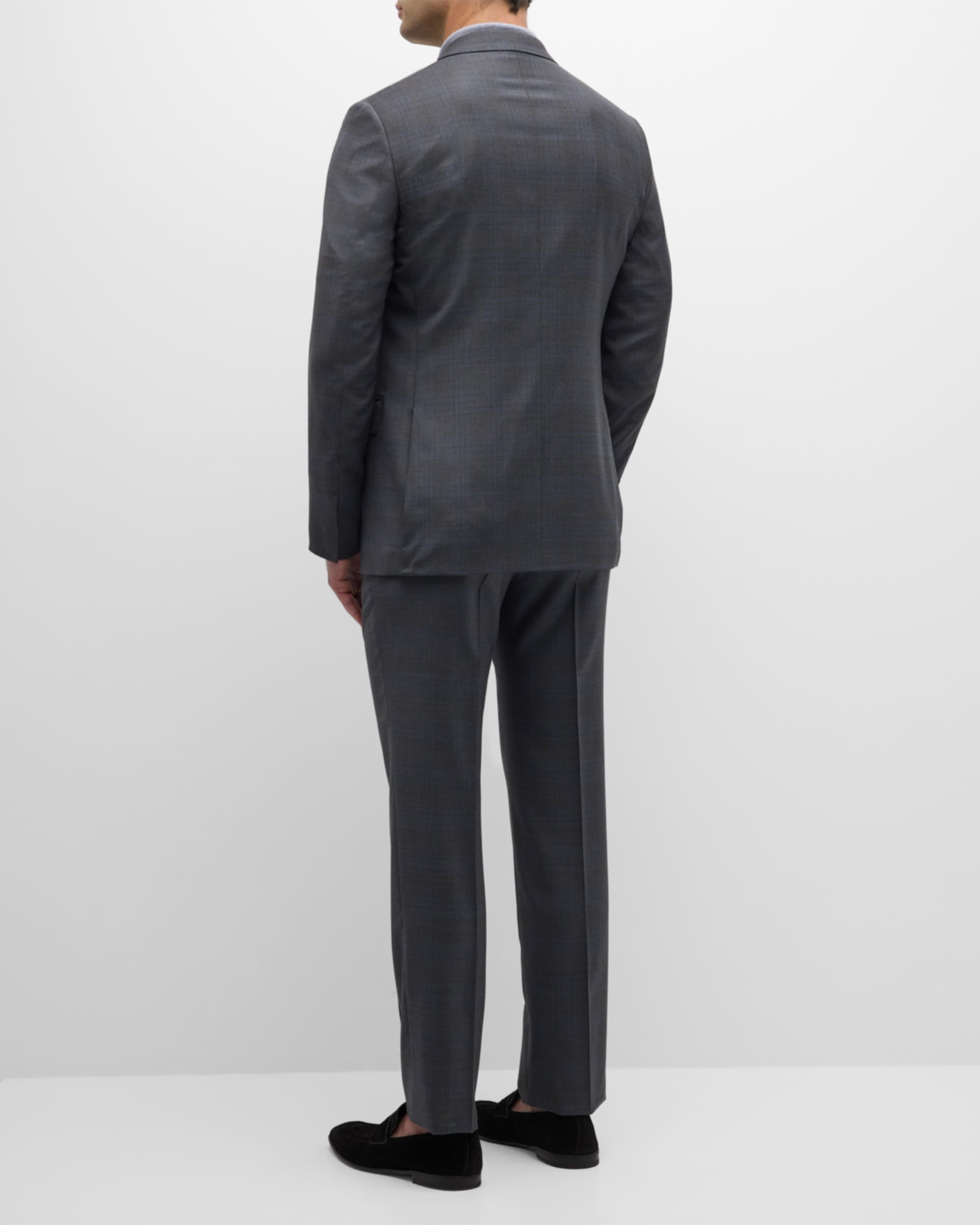 Men's Two-Tone Plaid Wool Suit - 5