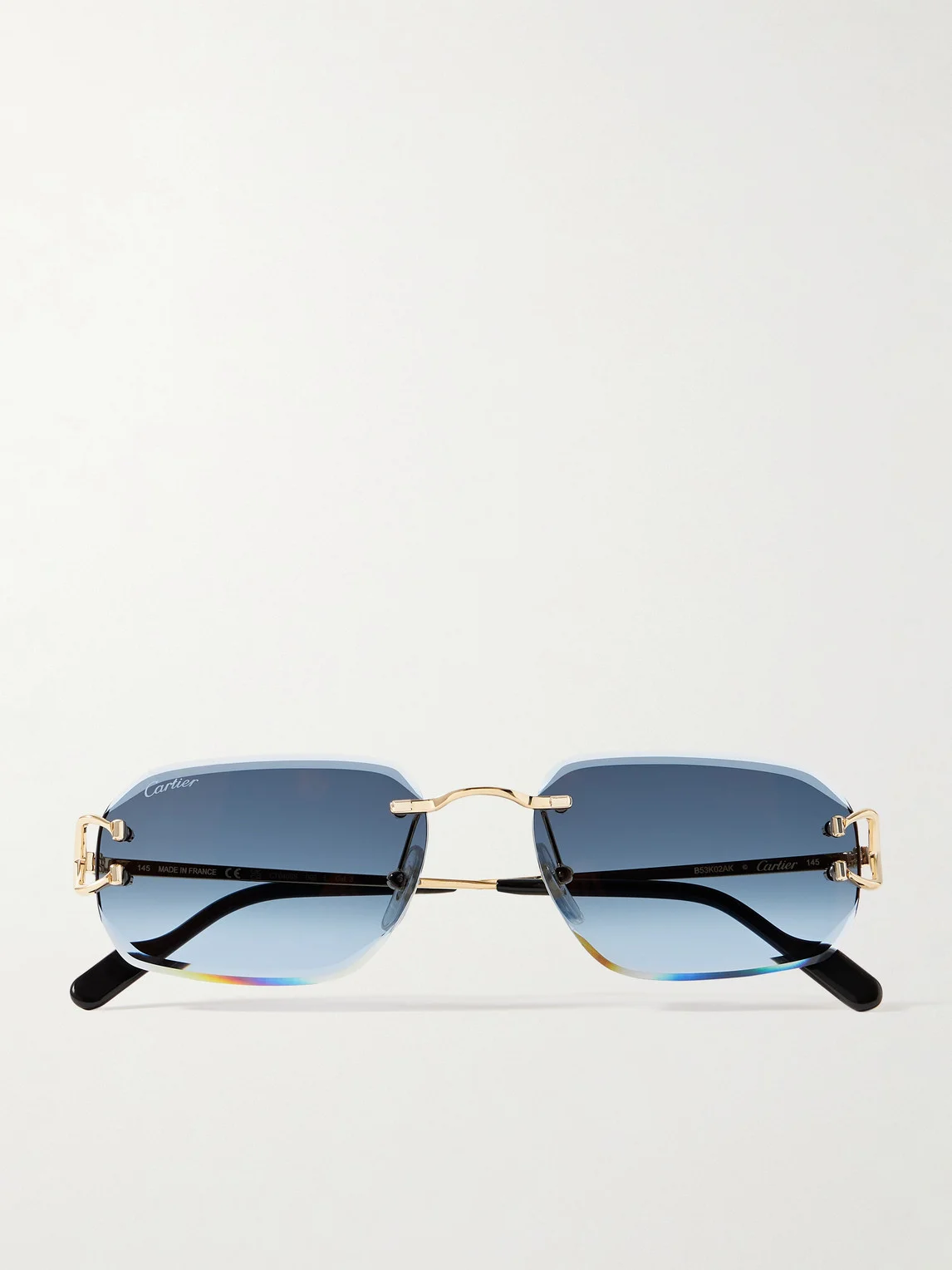 Signature C Rimless Rectangular-Frame Gold-Tone Sunglasses - 1