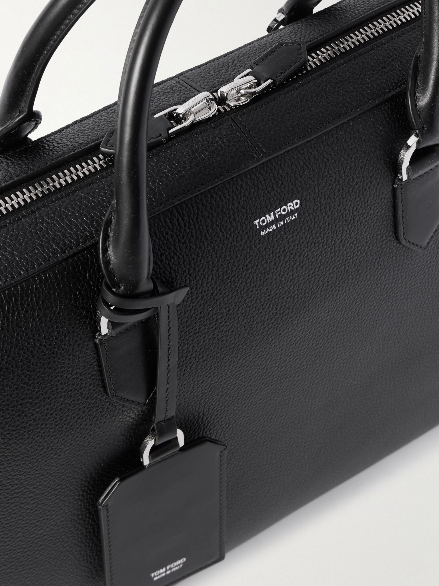 Elliott Full-Grain Leather Briefcase Black - 4
