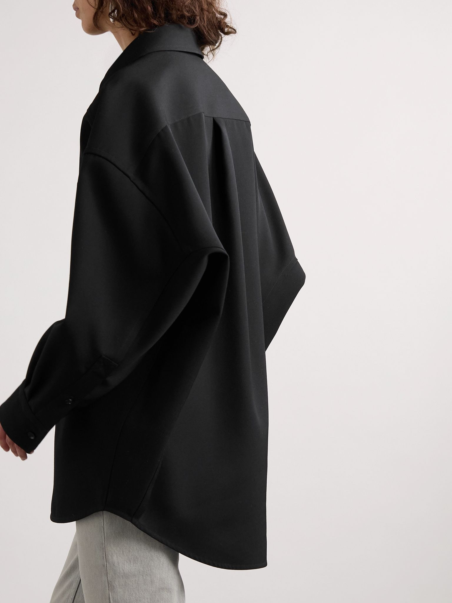 Wool-twill shirt Black - 3