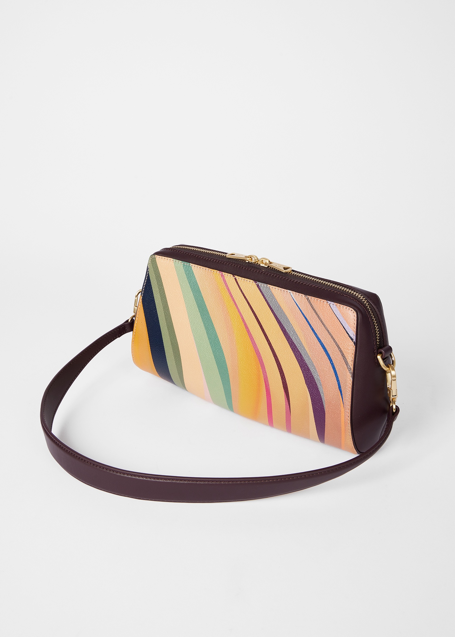 Women's 'Dusky Swirl' Leather Shoulder Bag - 20