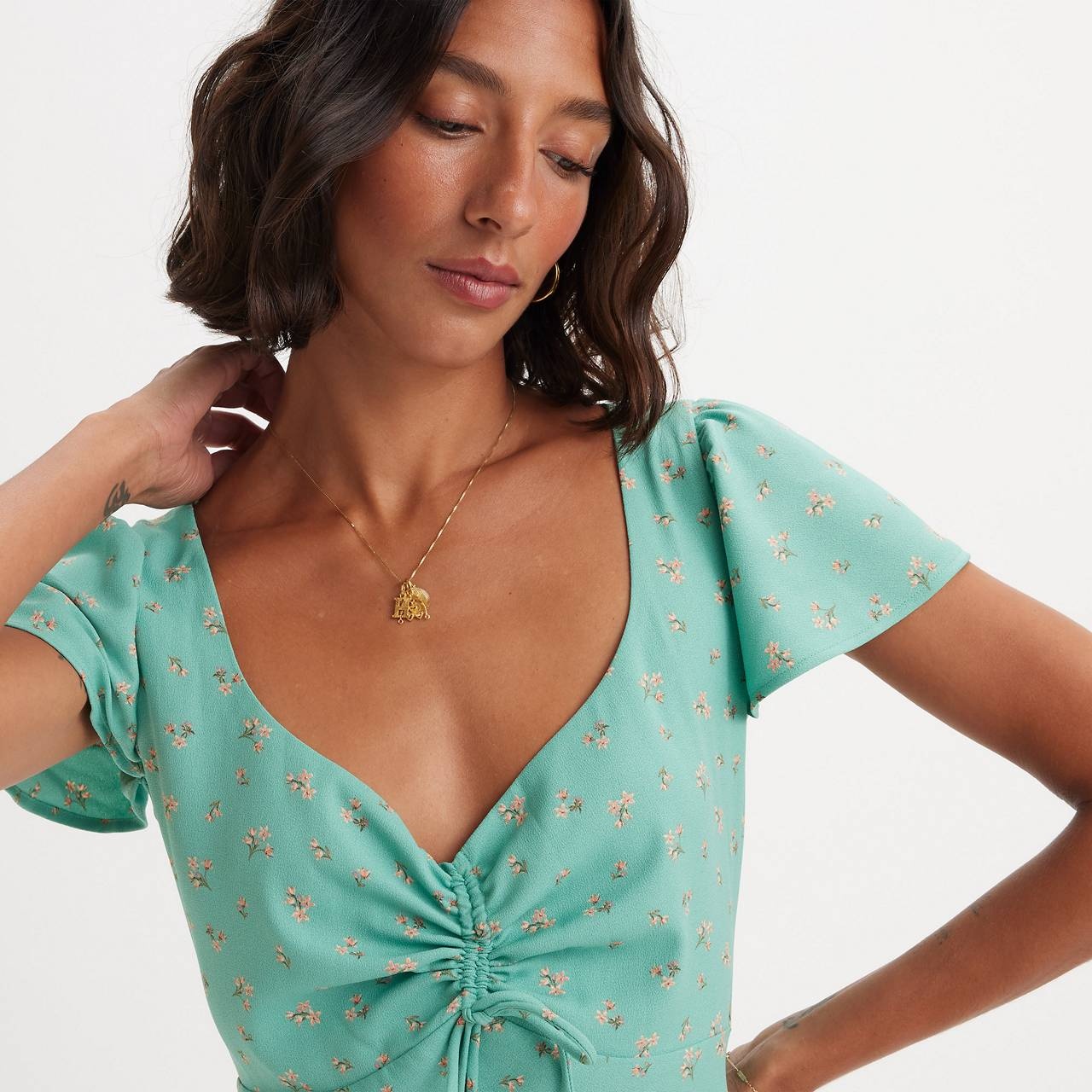 SKYLAR FLUTTER SLEEVE DRESS - 5