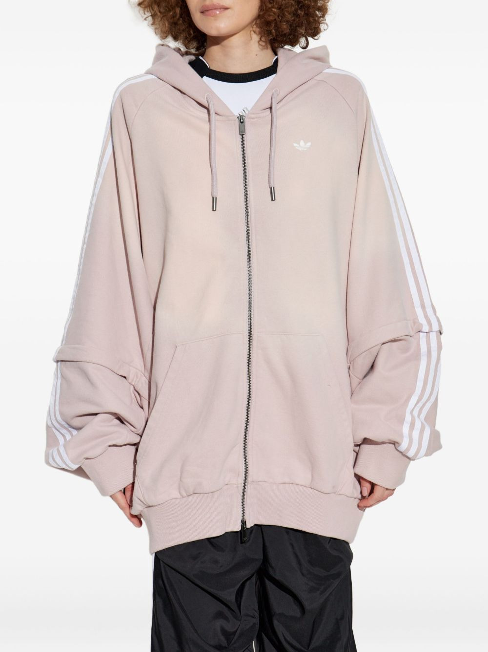 3-Stripes logo zip-up hoodie - 3