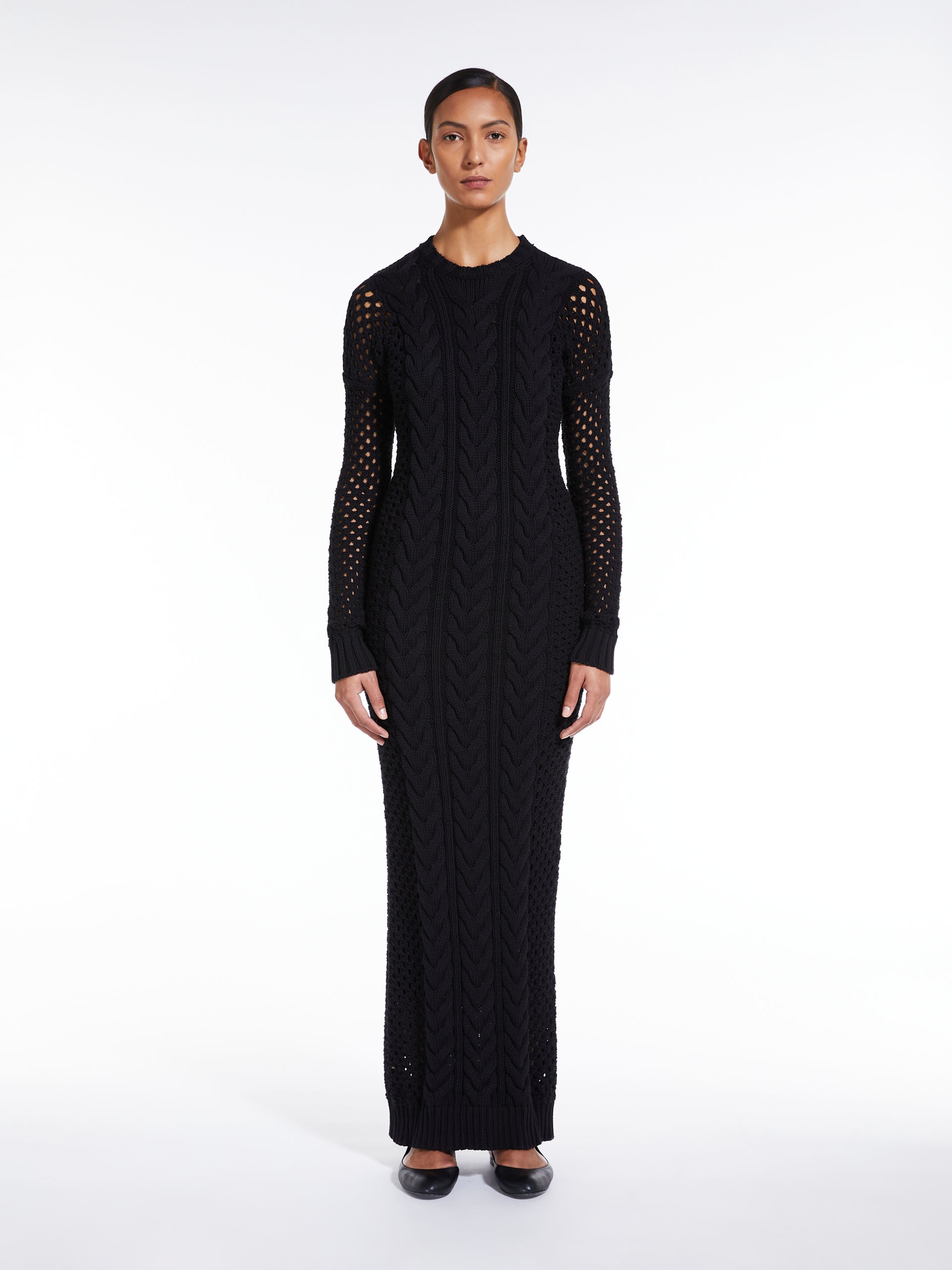 JUMBO Knitted dress with openwork sleeves - 3