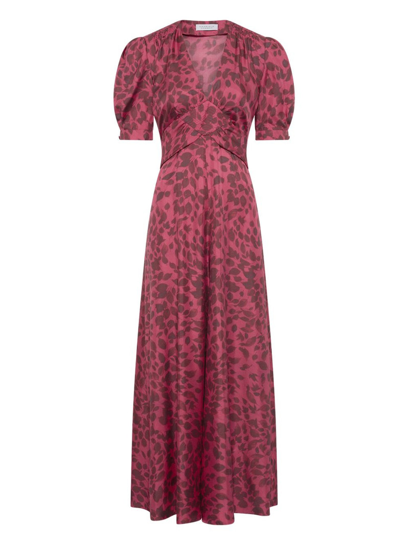 Larkin puffed-sleeves floral midi dress 1