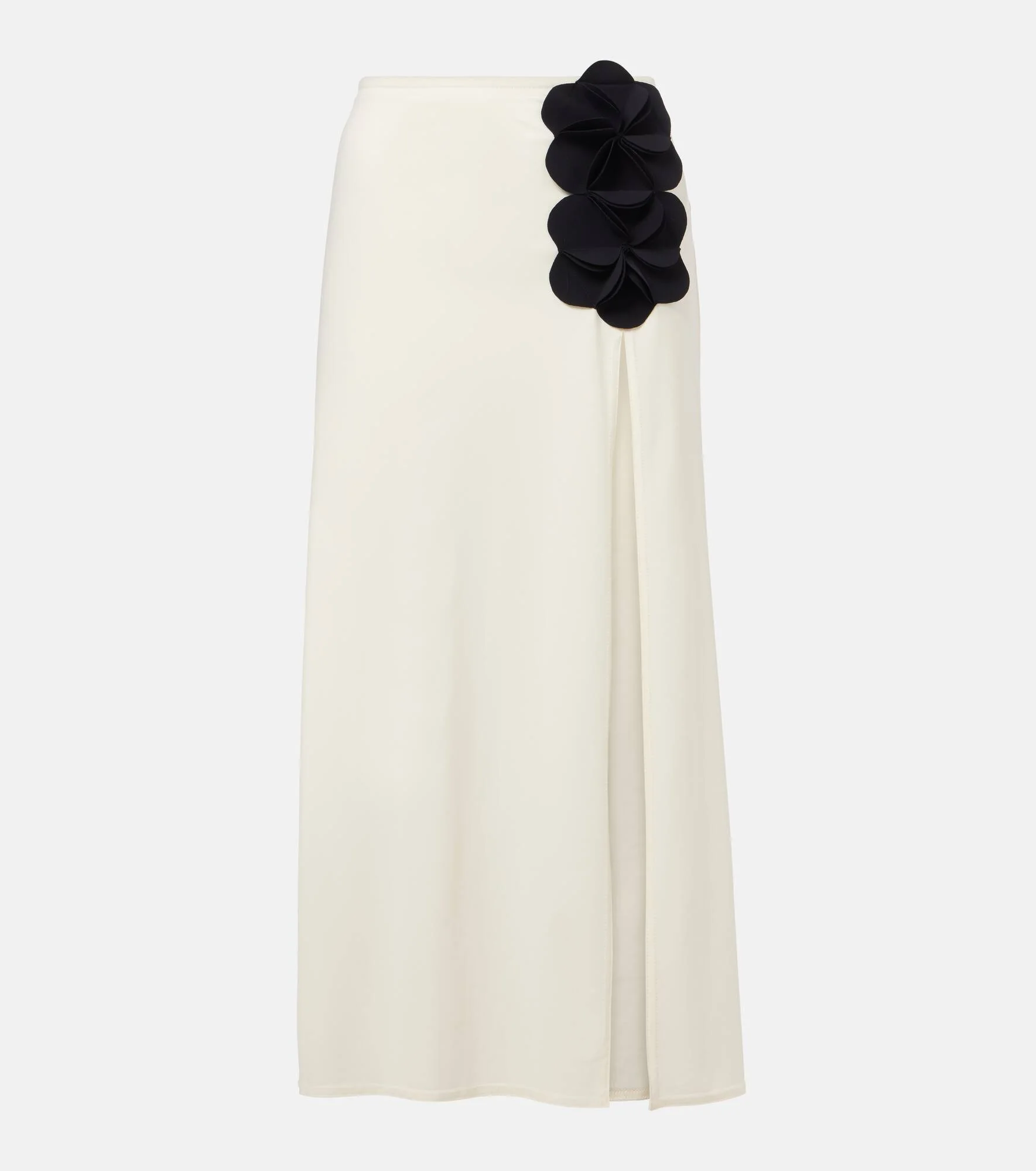 Tess floral-appliqué midi skirt - 1