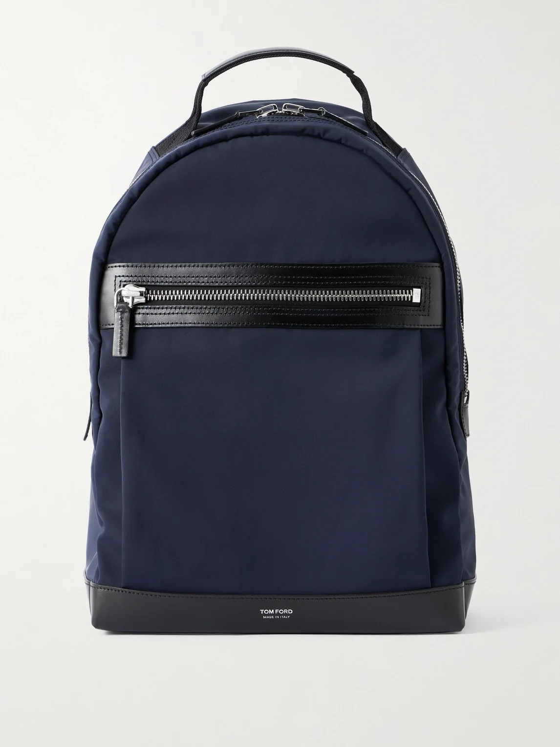 Leather-Trimmed Nylon Backpack - 1