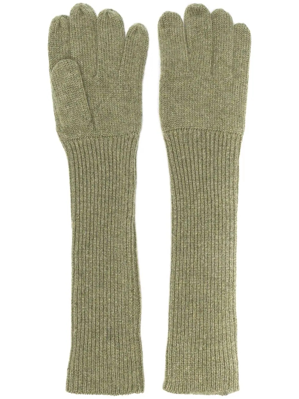 ribbed-knit cashmere gloves - 1