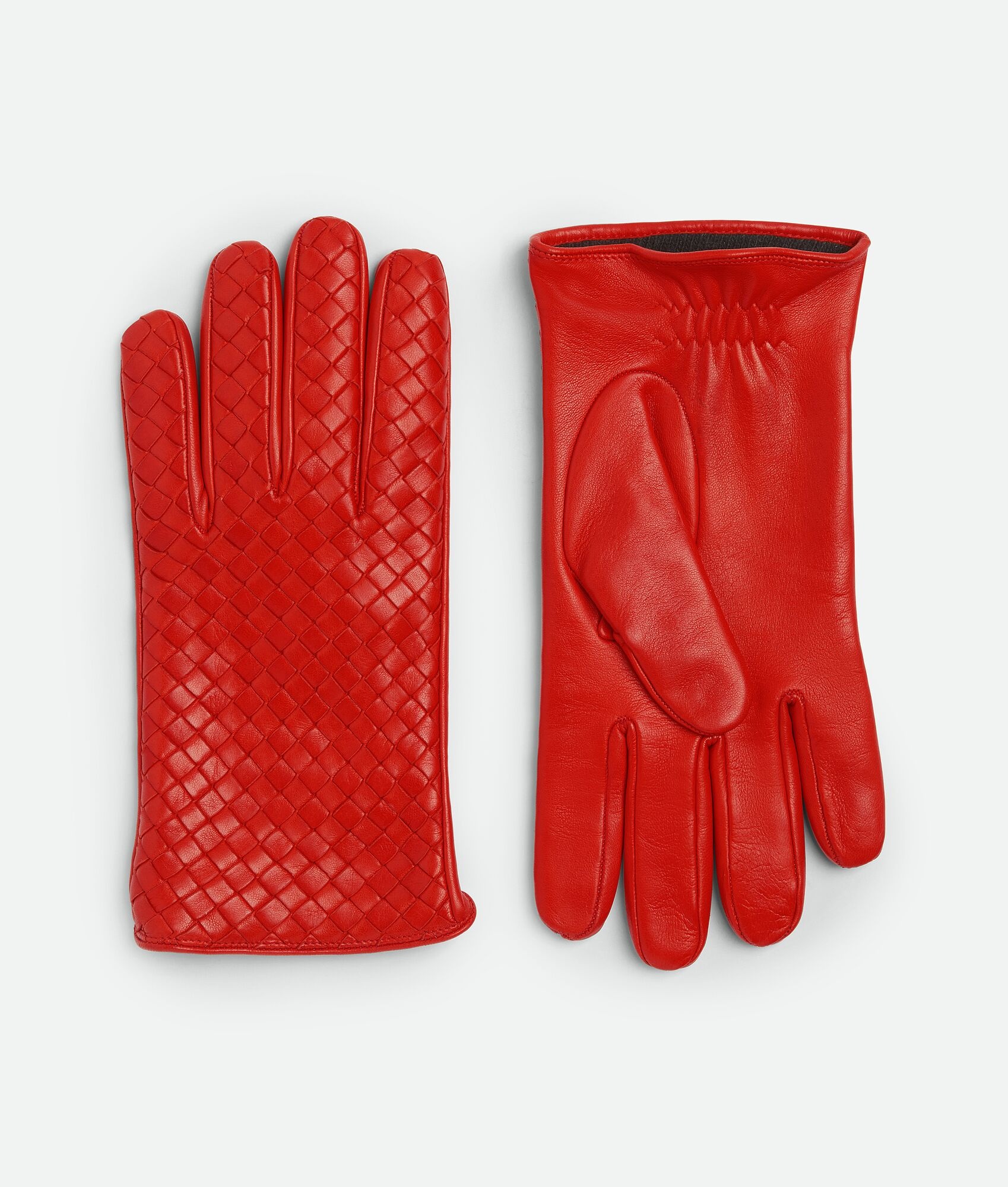 Leather Intrecciato Gloves - 1