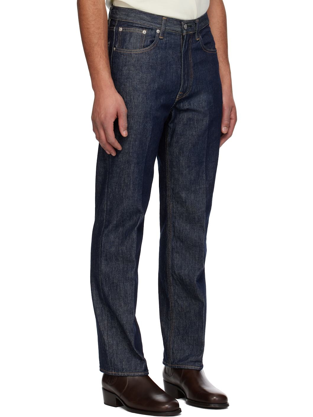 Indigo Hard Twist Denim 5P Jeans - 2