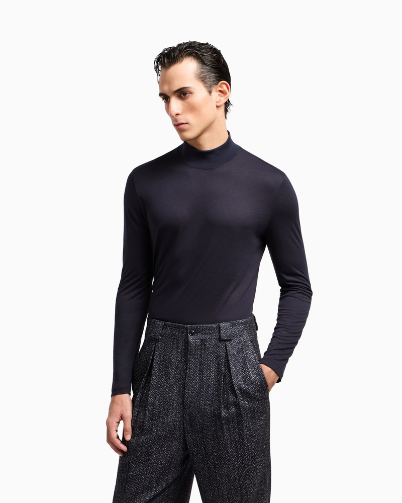 GIORGIO ARMANI VISCOSE JERSEY MOCK-NECK JUMPER outlook