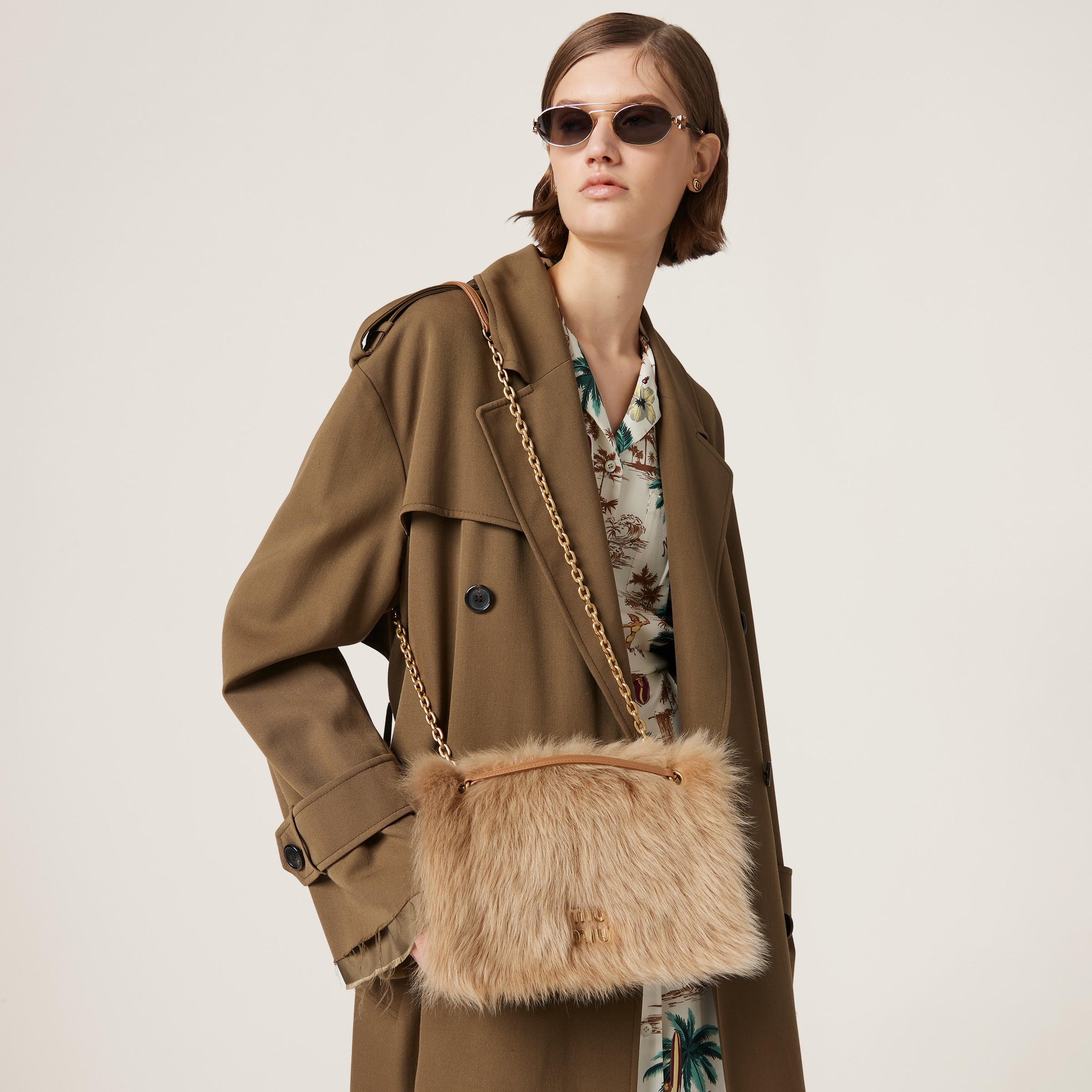 Shearling bag with leather details - 4