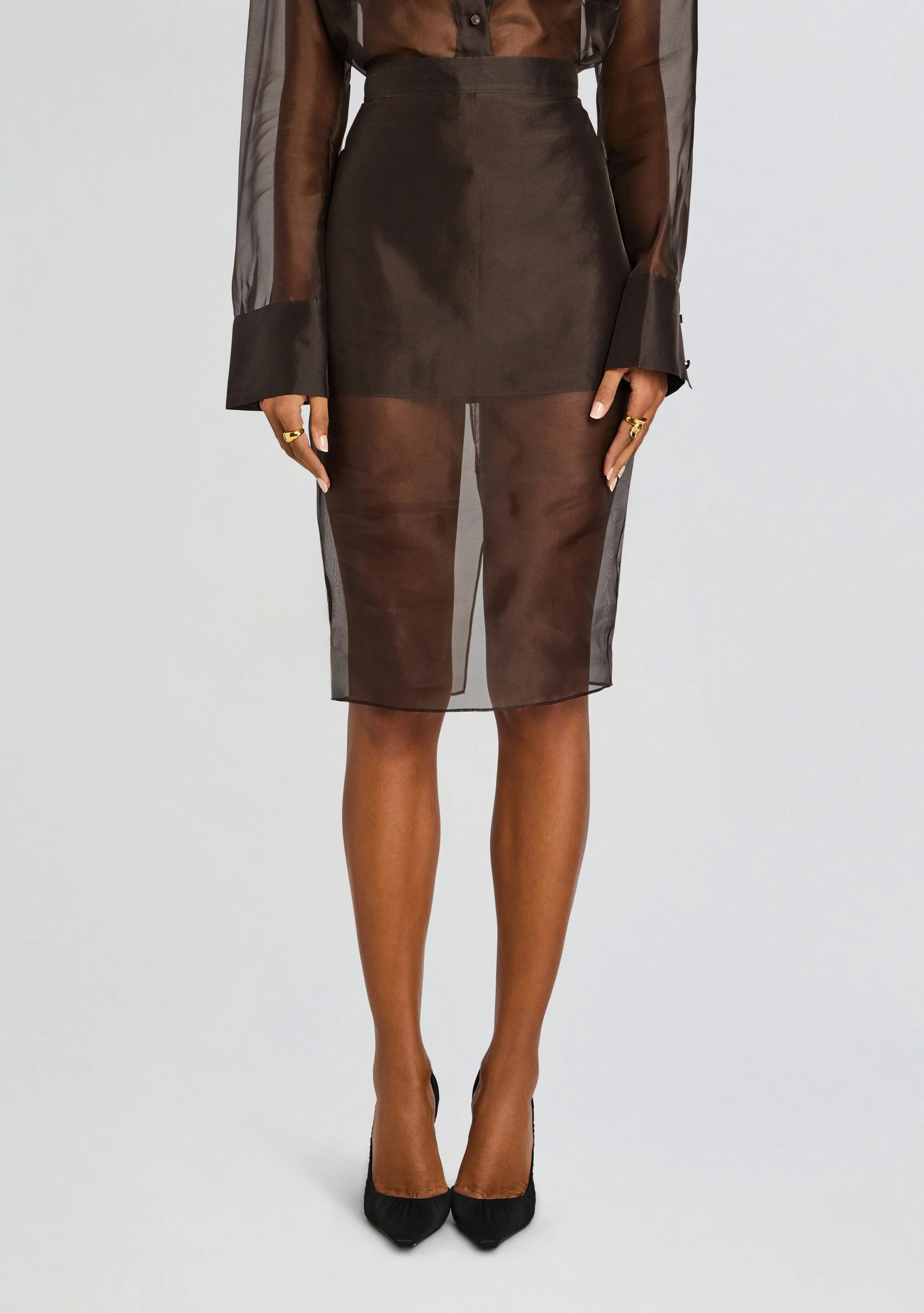 ELDA SILK MIDI SKIRT - 1