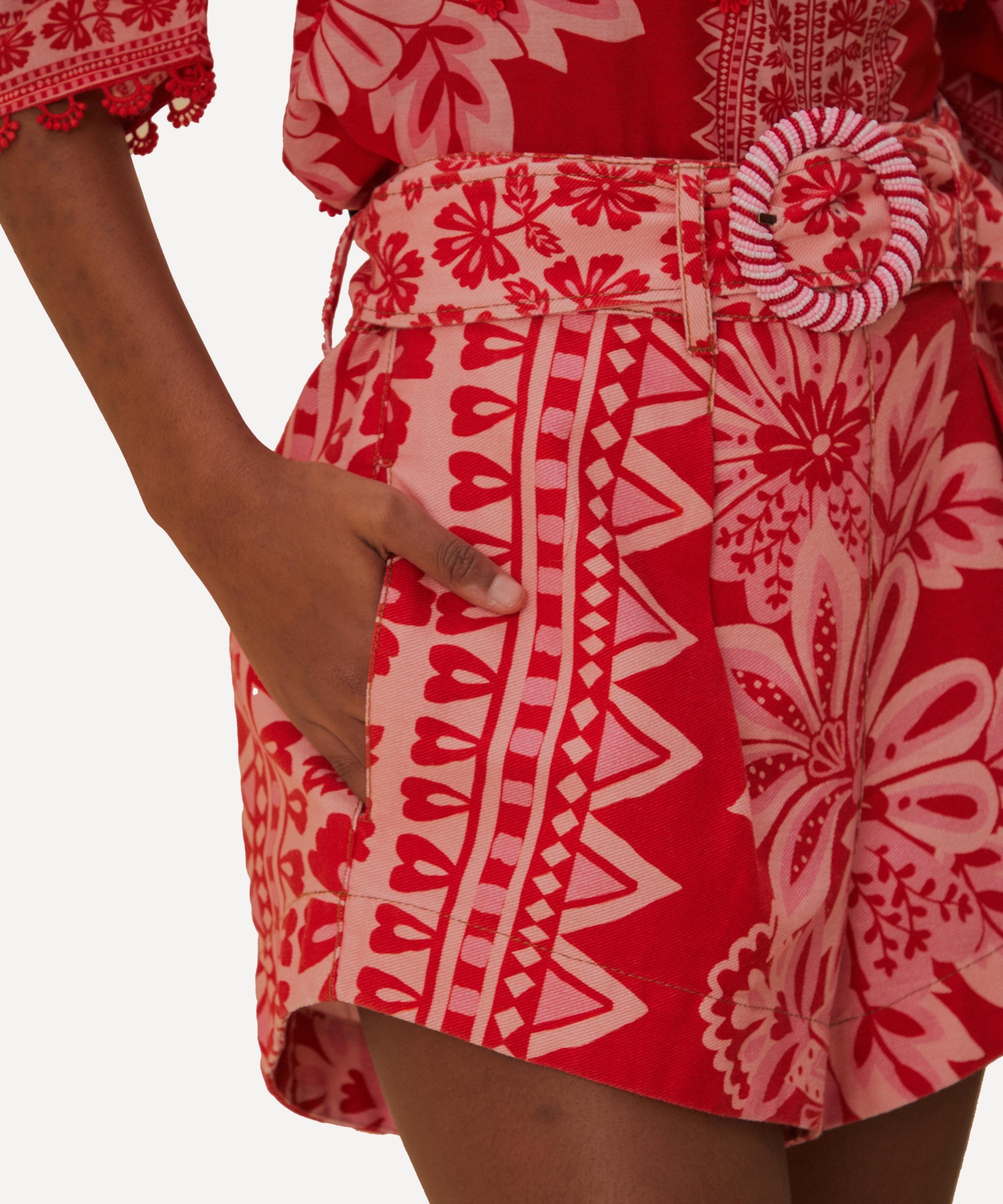 Flora Tapestry Red Shorts - 4