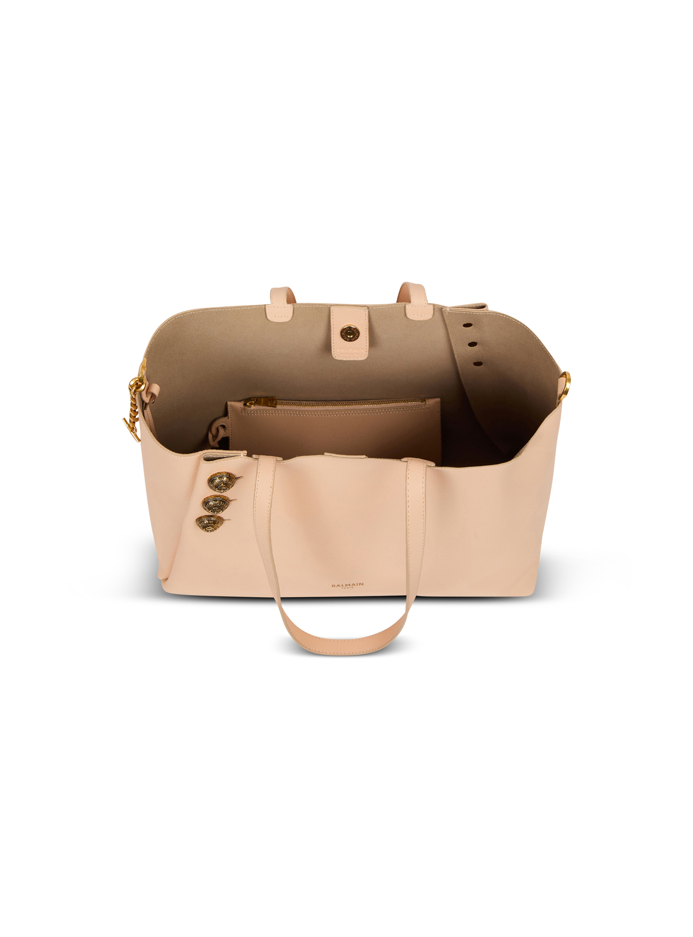 Emblème grained calfskin tote bag - 7