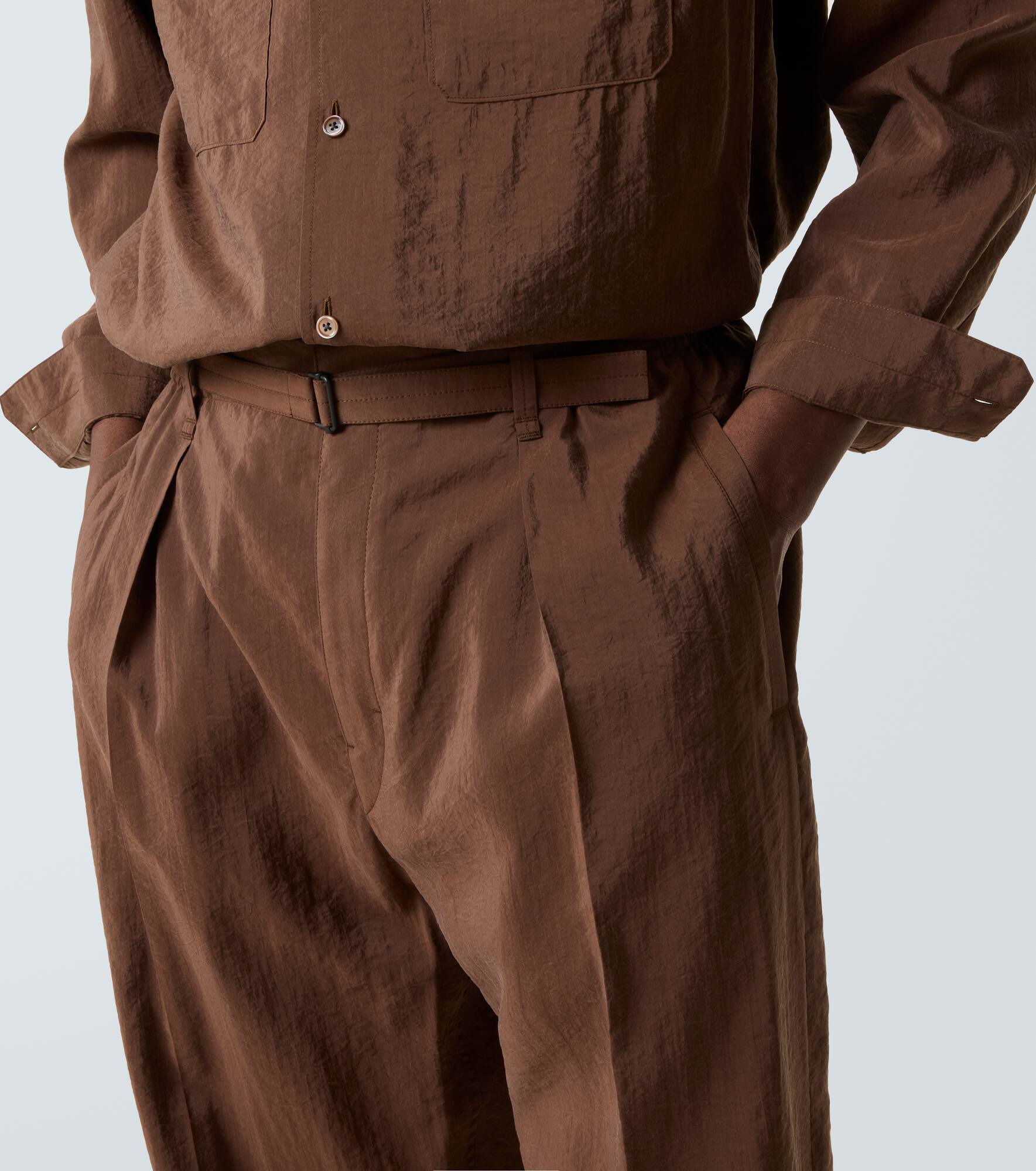 Silk-blend wide-leg pants - 5