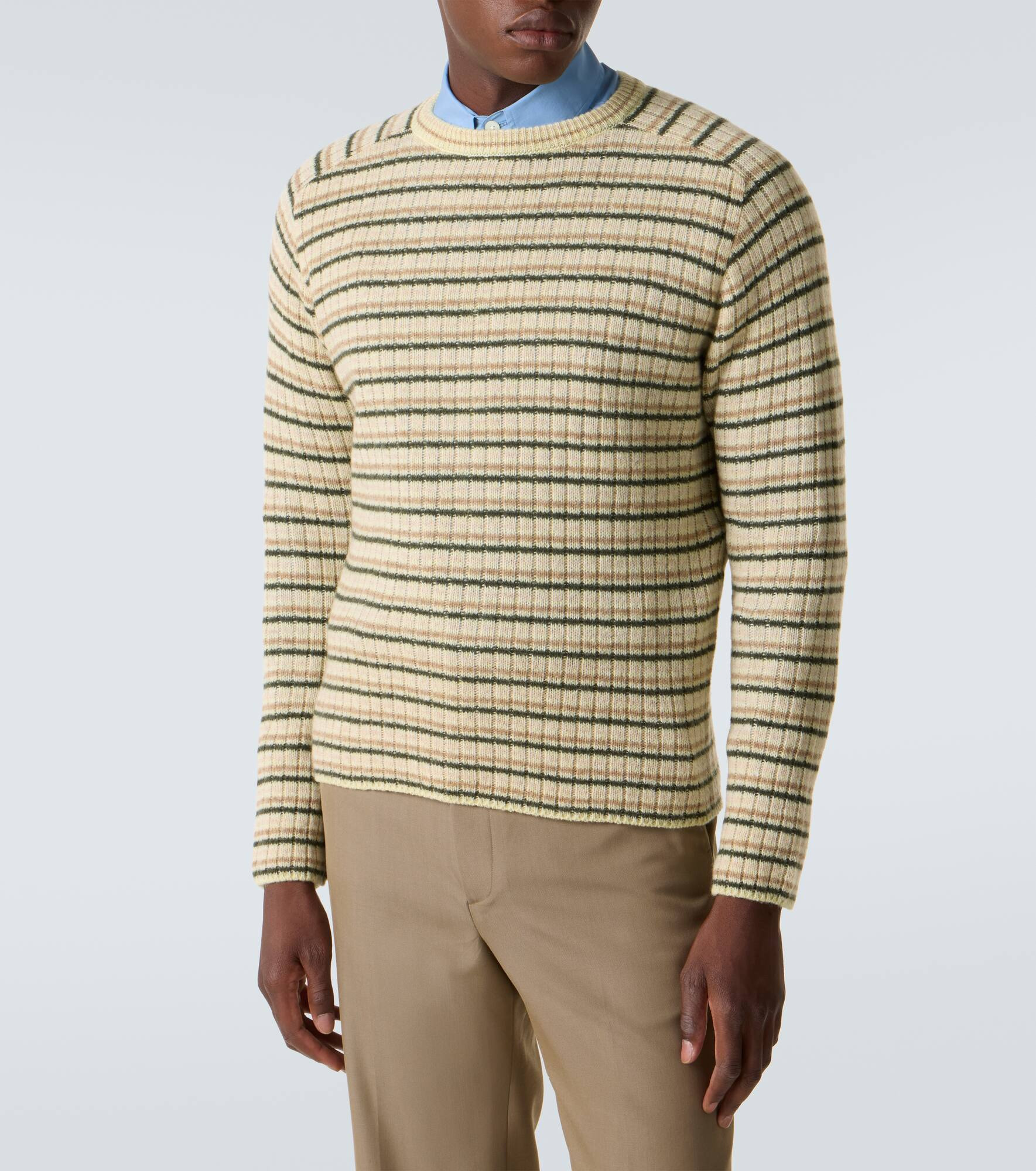 Striped wool and cashmere sweater - 3