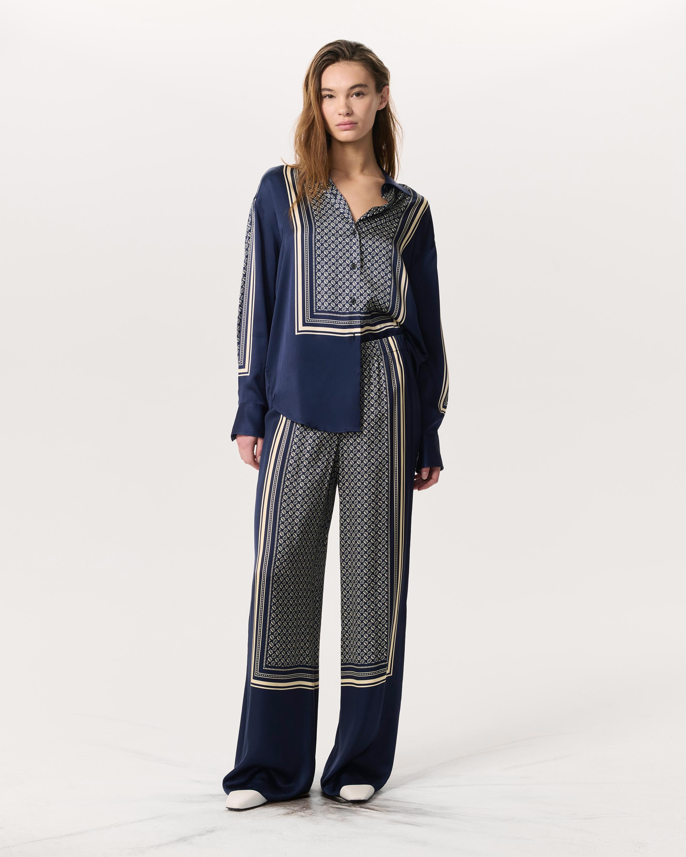Olive Scarf Print Woven Pants - 2
