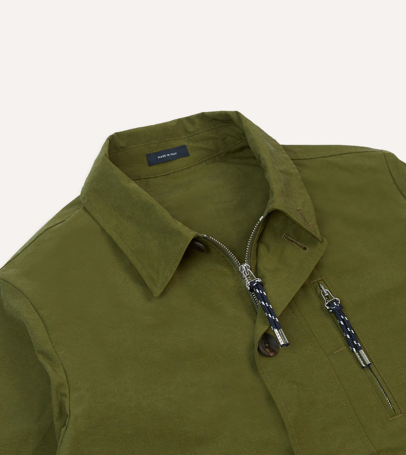 Olive Cotton Blouson Jacket 3
