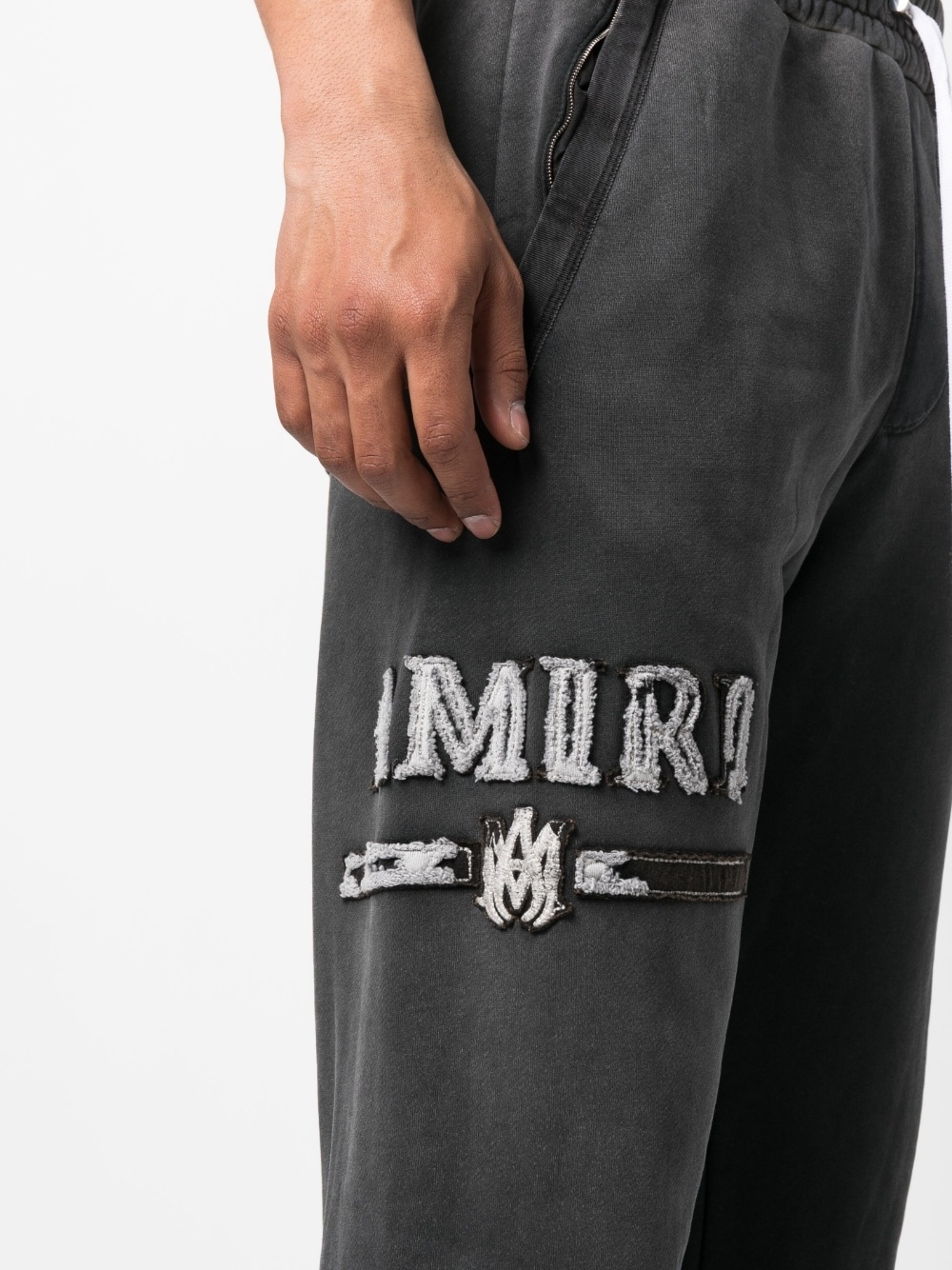 logo-appliqué cotton track pants - 5