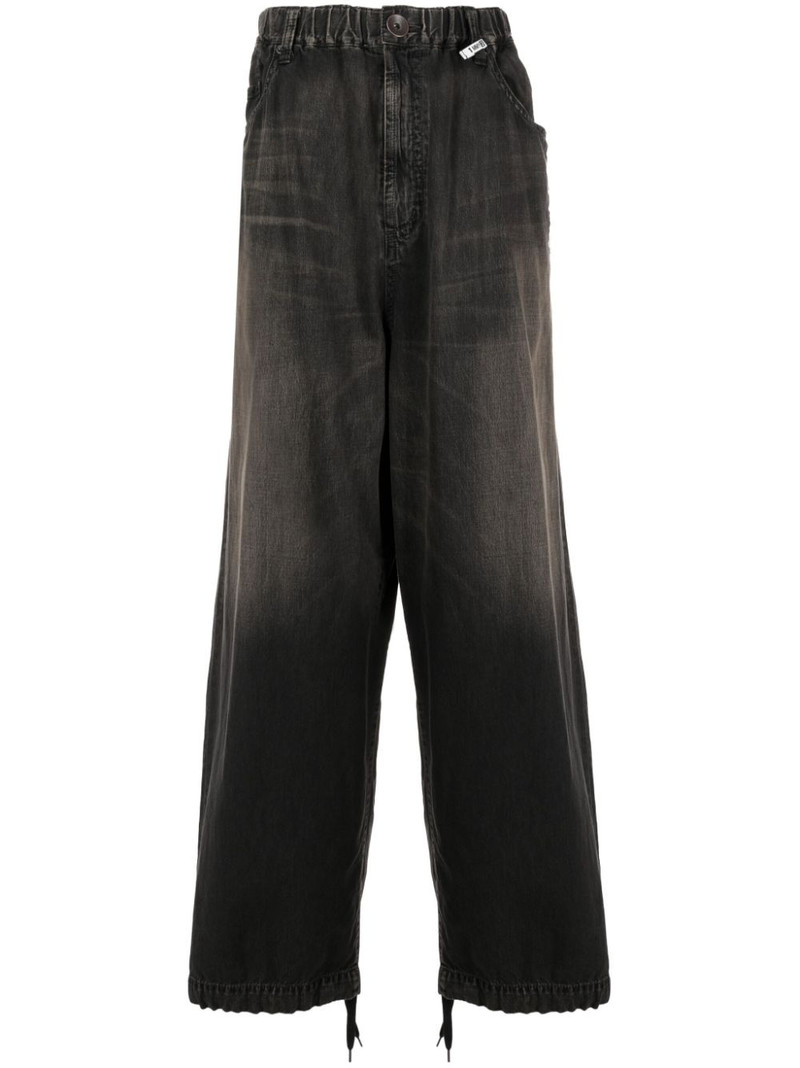 contrasting panel mid-rise wide-leg jeans 1