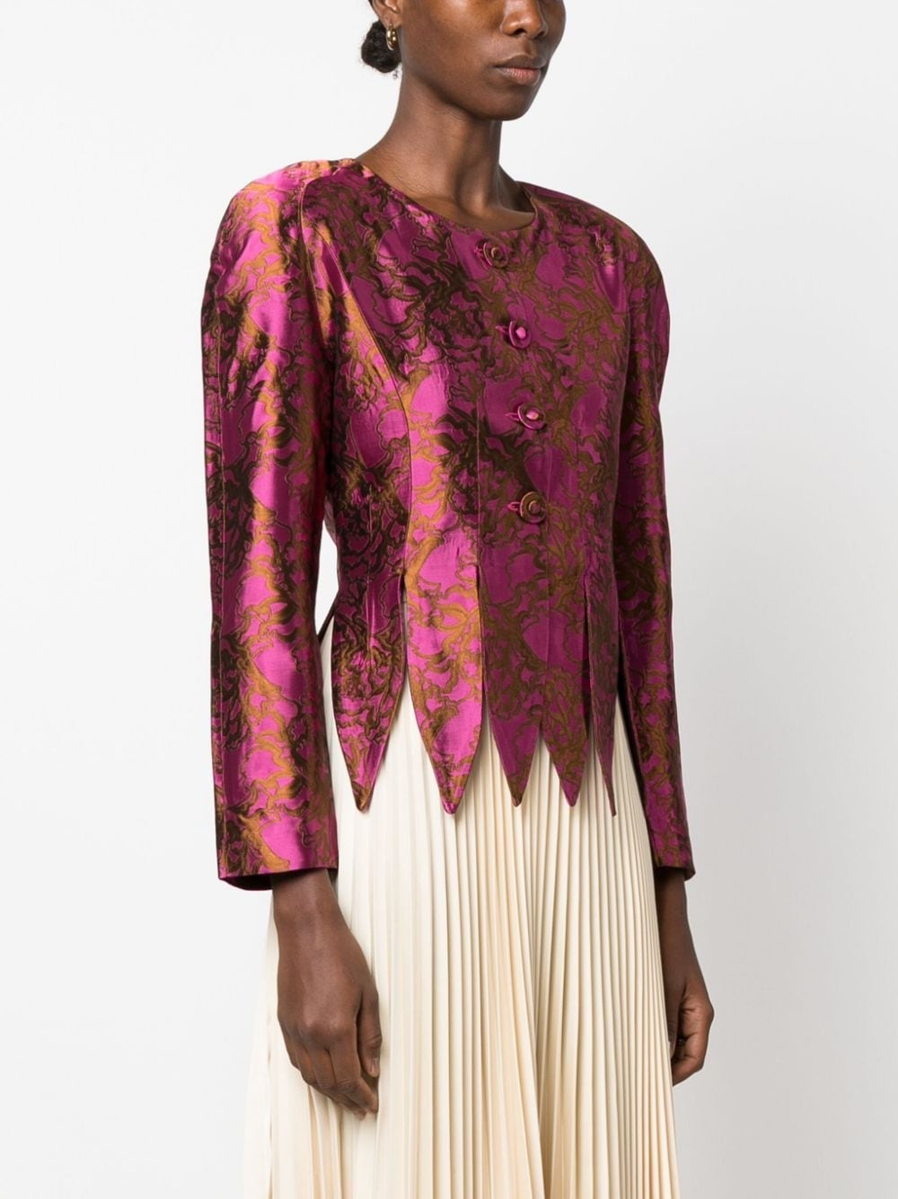 Wade floral-jacquard satin jacket - 3