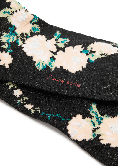 Simone Rocha Floral-intarsia cotton-blend socks outlook