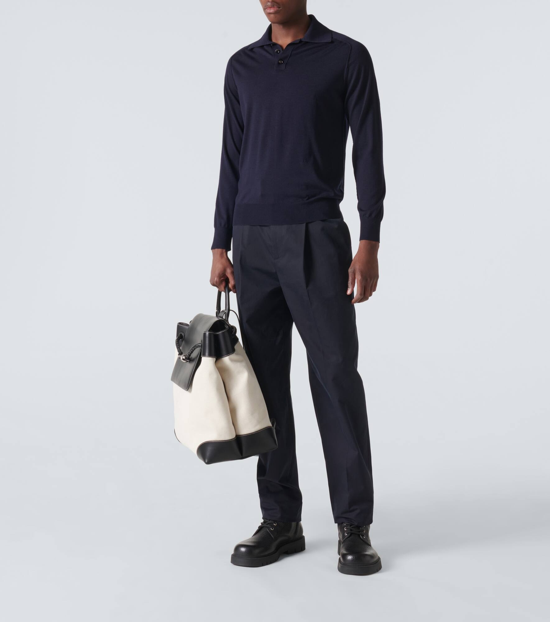 Wool jersey polo sweater - 2