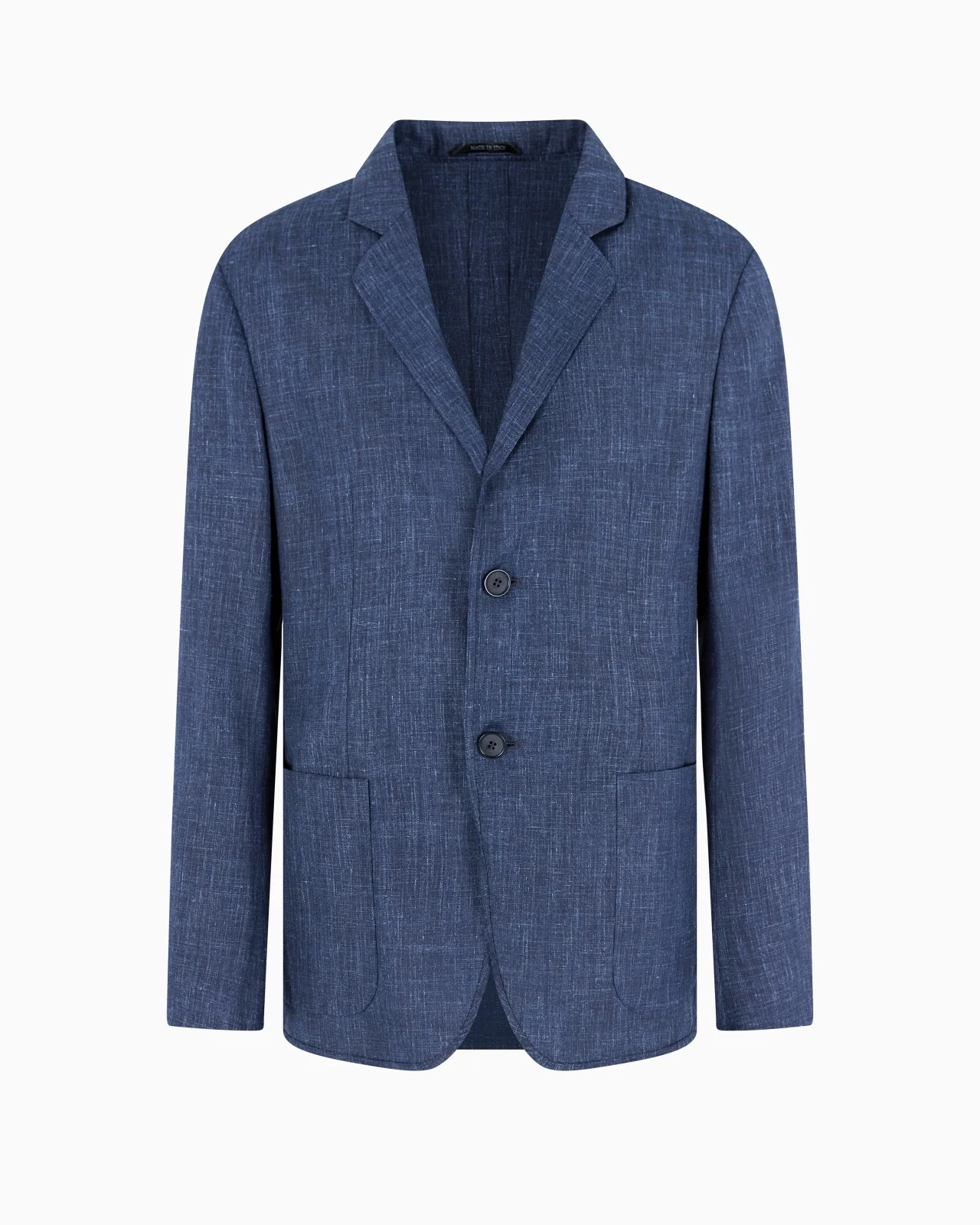 WOOL AND SILK CANVAS SINGLE-BREASTED JACKET - 1