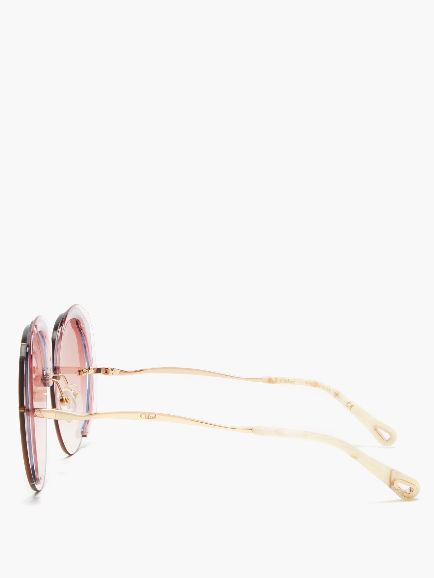 Elaia oversized round metal sunglasses - 4