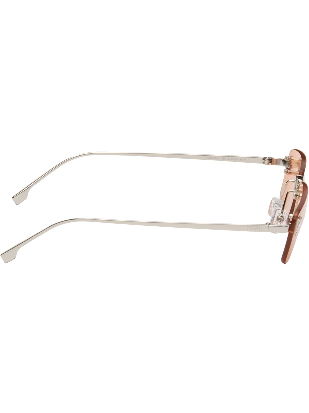 Silver & Orange 'Fendi First' Crystal Sunglasses - 2