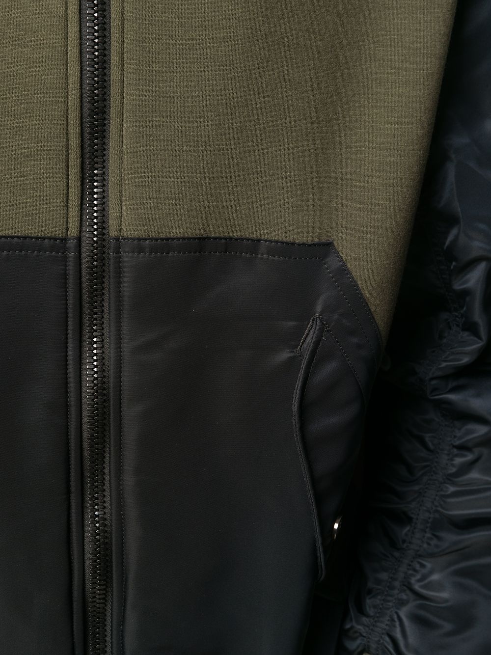 two-tone panelled hooded jacket - 5