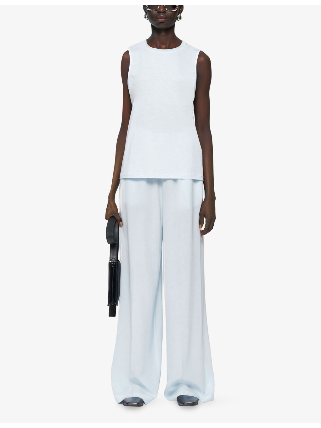 Round-Neck Regular-Fit Cotton and Silk-Blend Tank Top - 2