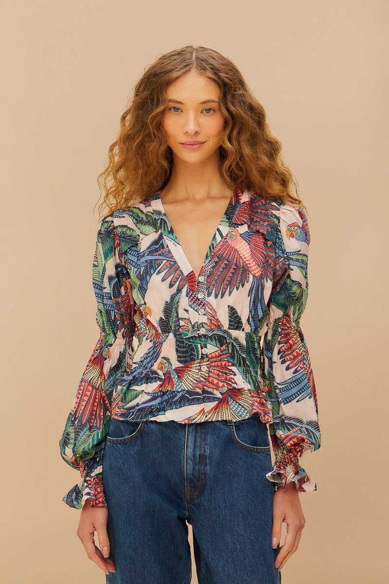 Pink Macaw Flight Blouse 1