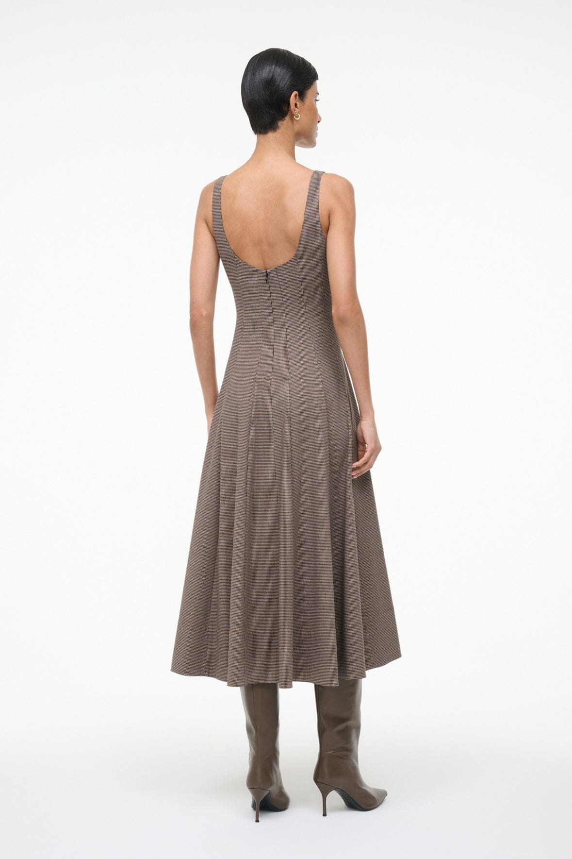 STAUD WELLS DRESS HOUNDSTOOTH - 6