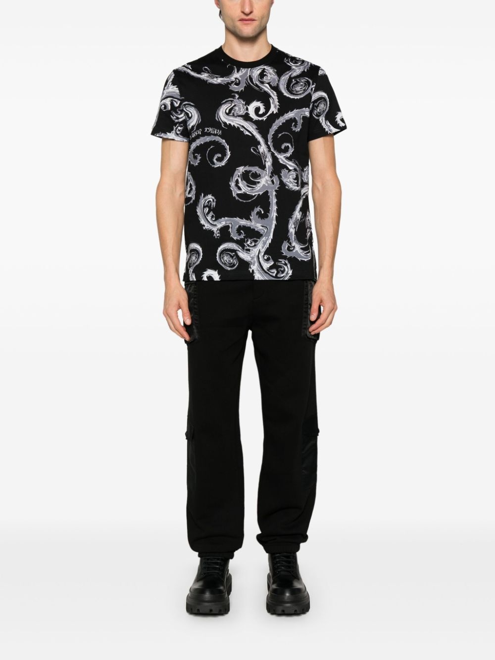 Barocco-print cotton T-shirt - 2