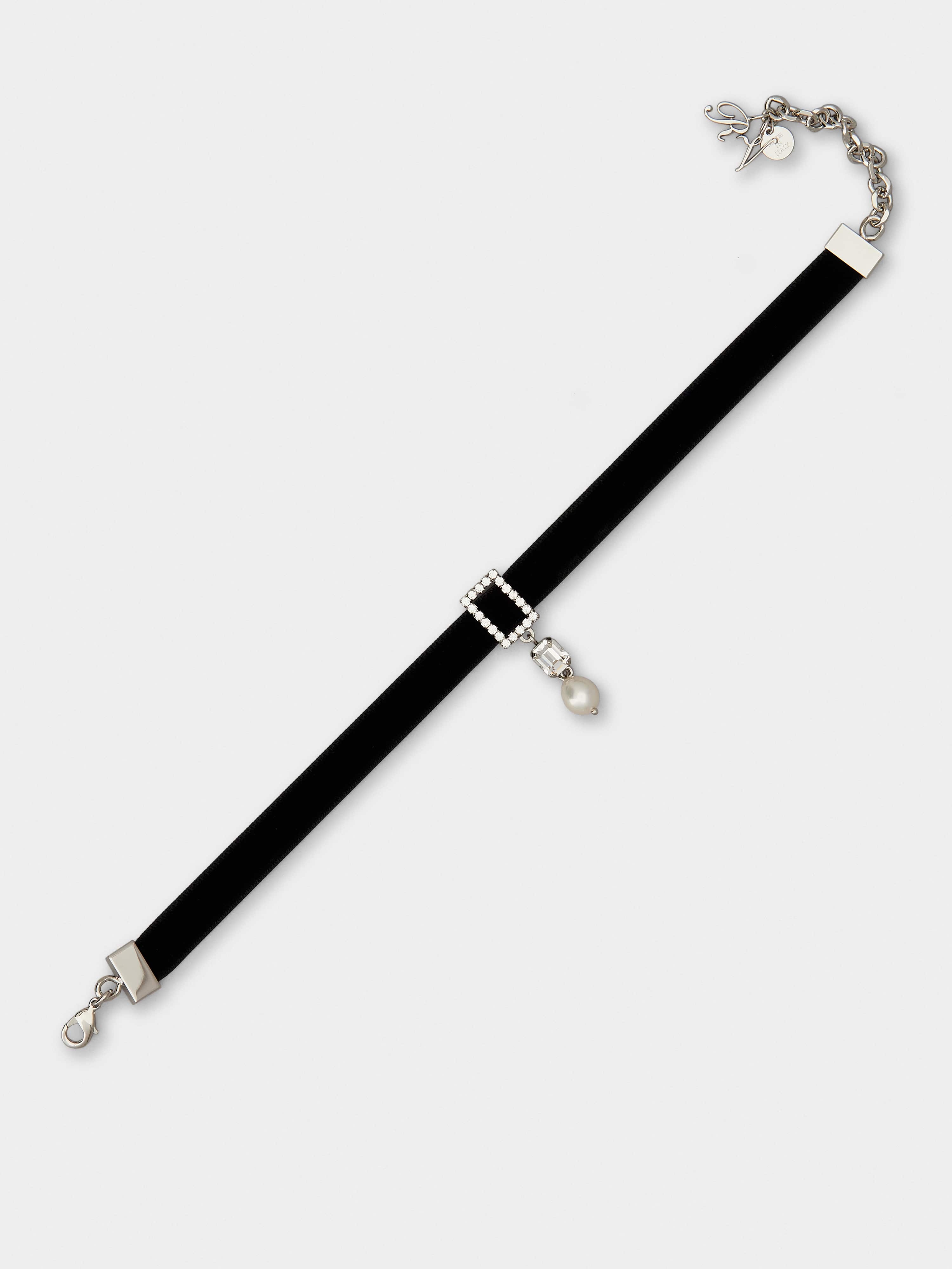 RV Pearl Choker in Velvet - 1
