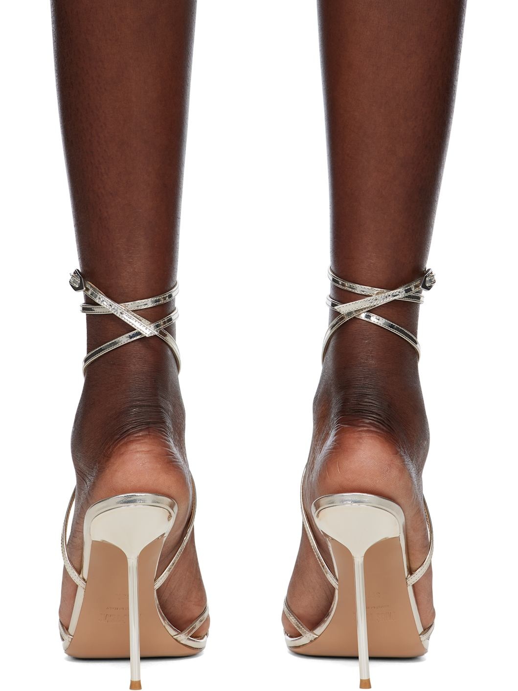 Gold Liz Lace Up Heeled Sandals - 2