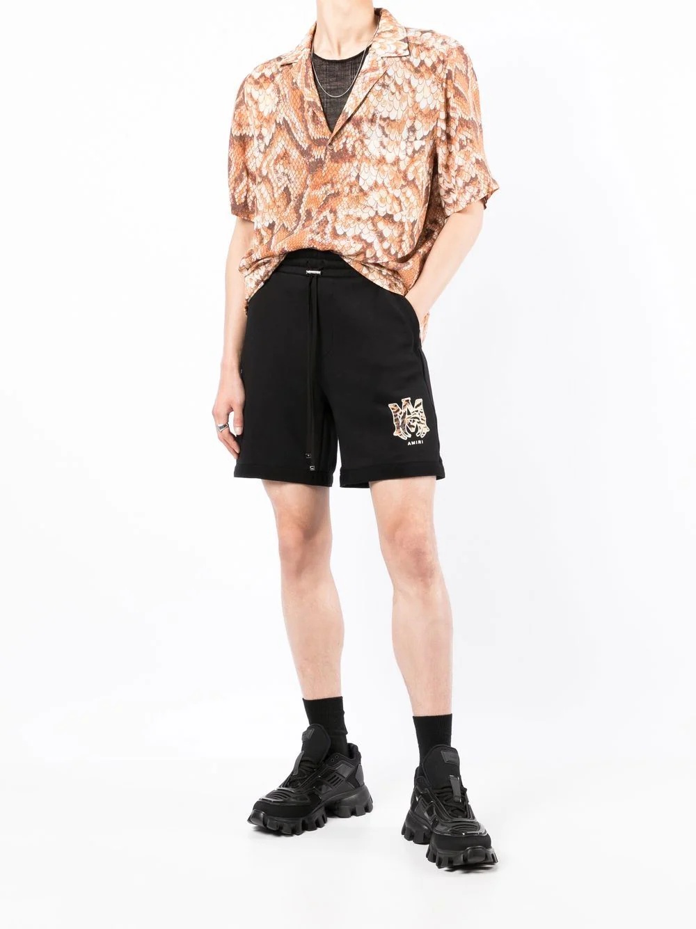 logo-patch track shorts - 2