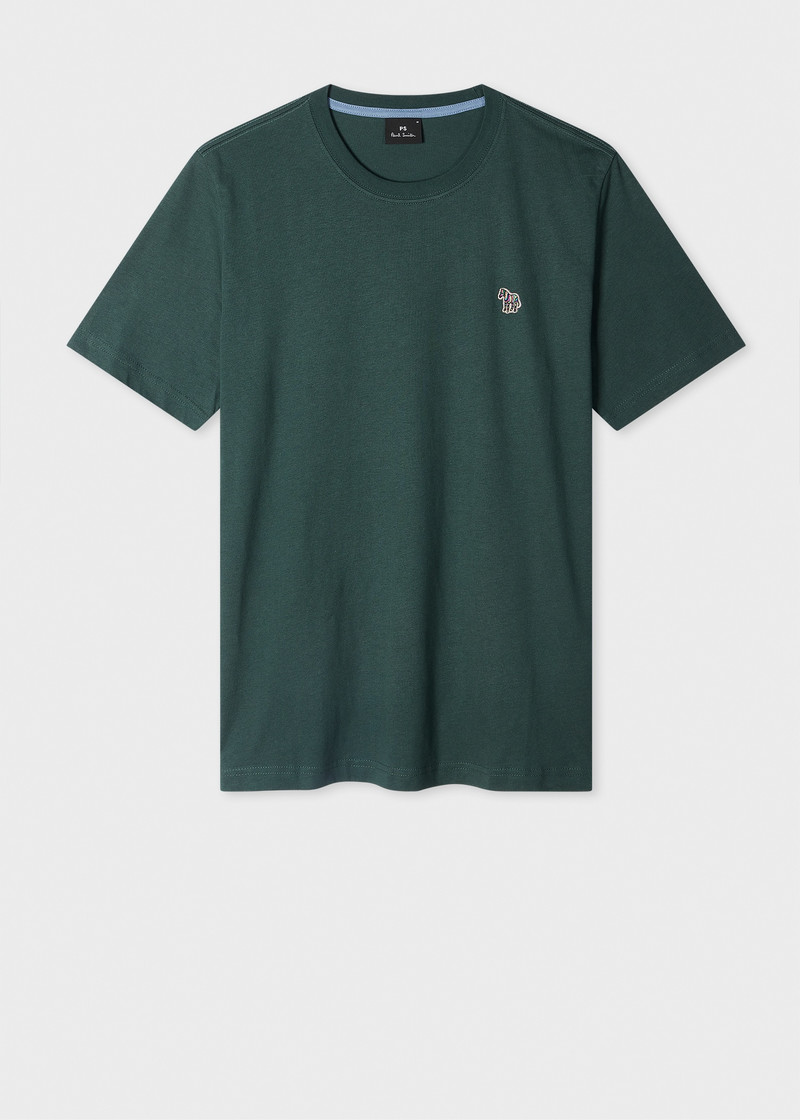 Dark Green Organic Cotton Zebra Logo T-Shirt 1