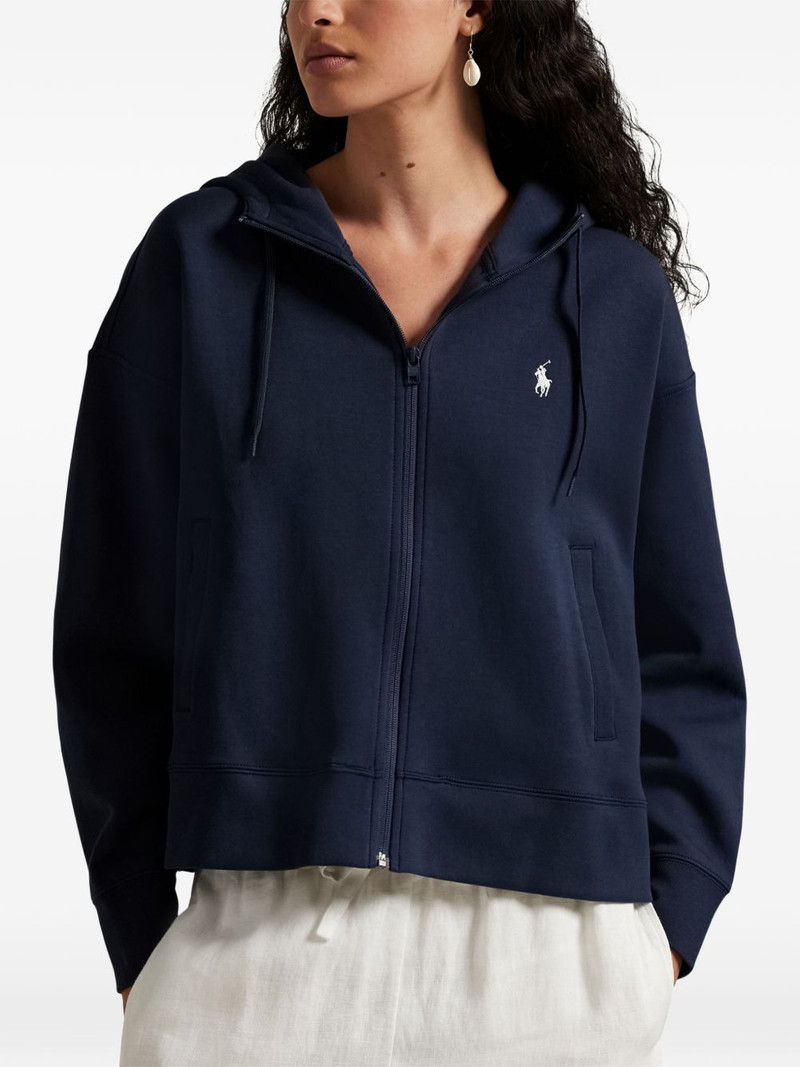 logo-detail zip-fastening hoodie 3