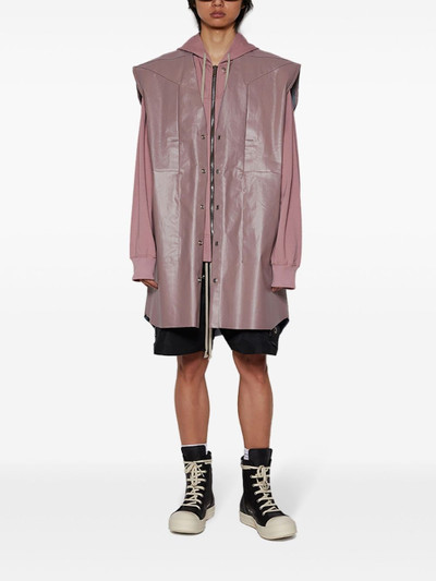Rick Owens faux-leather sleeveless shirt outlook