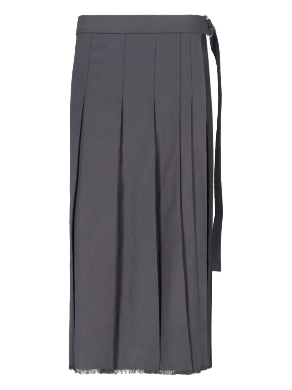 pleated fringed midi skirt - 1
