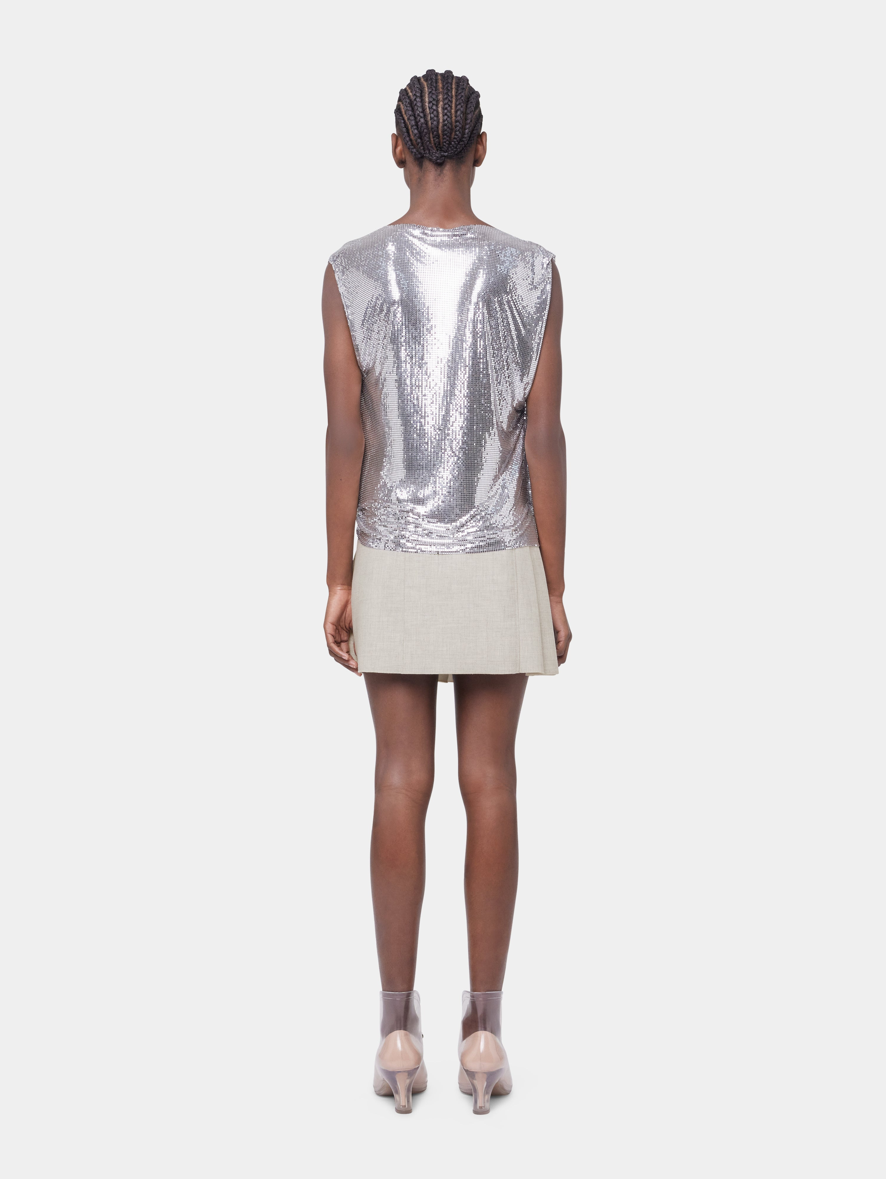 TOP IN A SILVER MINI MESH - 6
