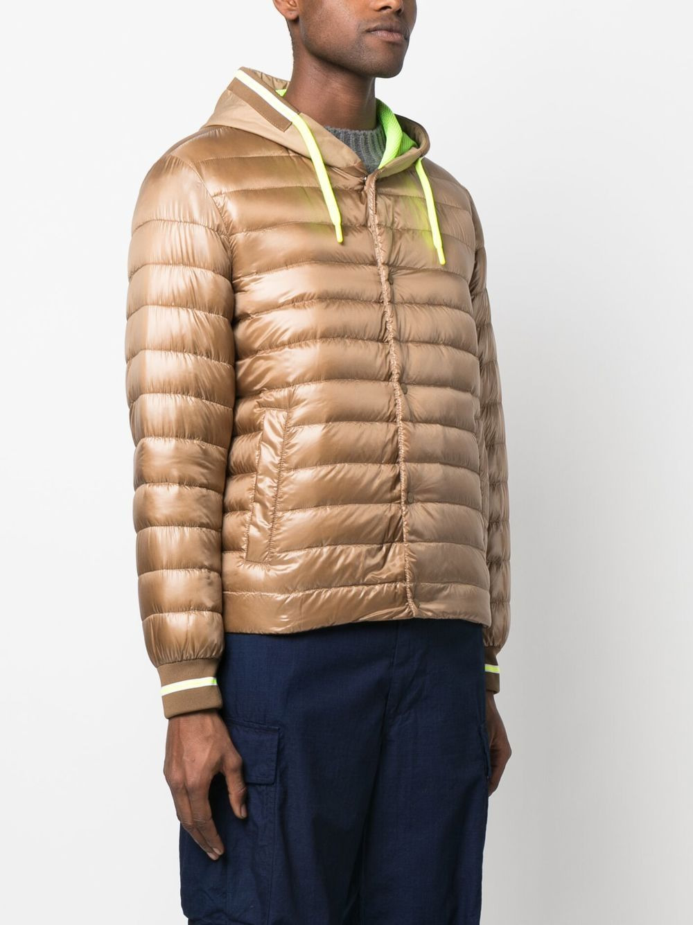 drawstring hooded down jacket - 3