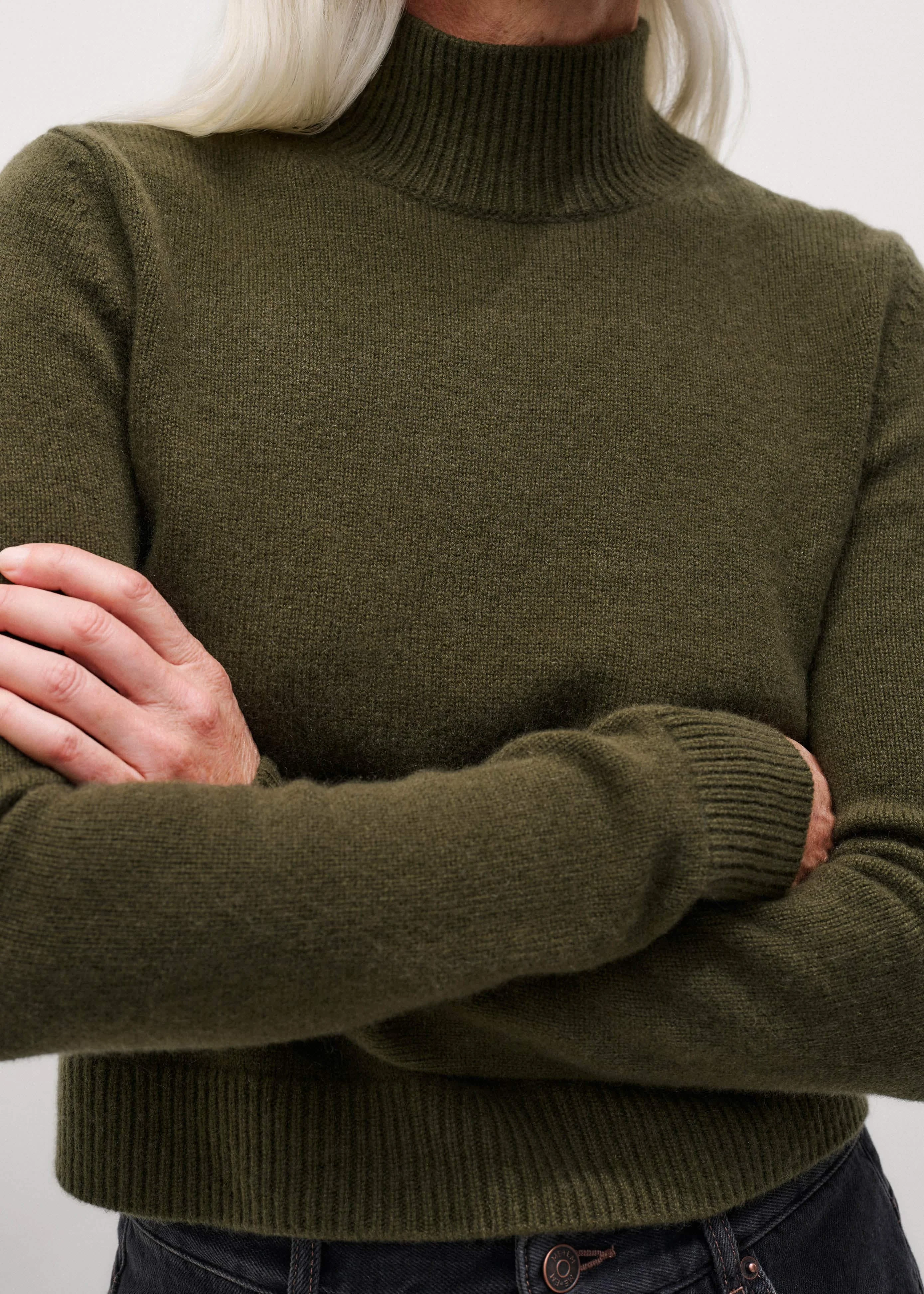 High Neck Crop Sweater - 1