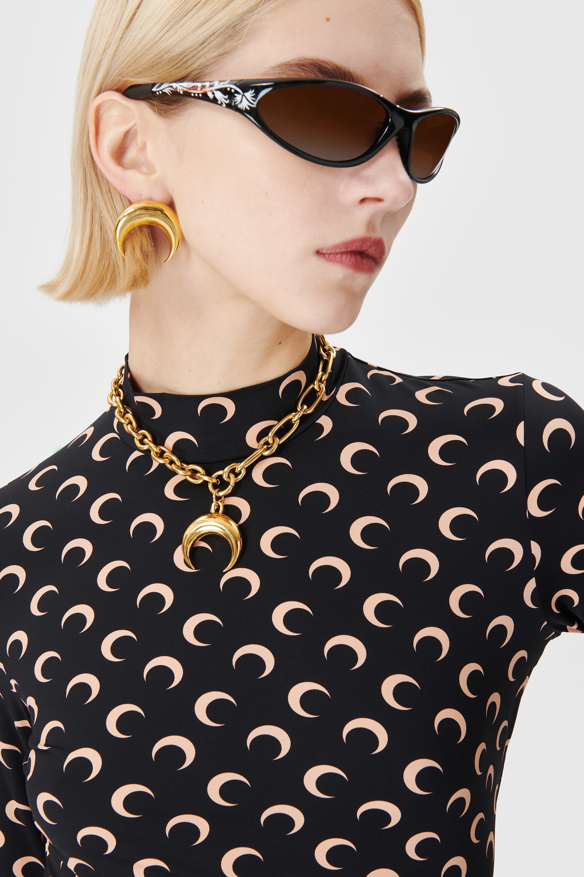 Recycled Moon Jersey Second Skin Highneck Top - 4