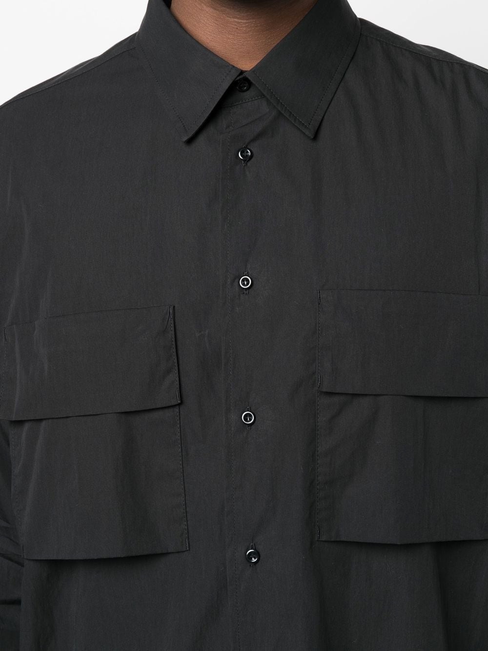 button-up patch pocket shirt - 5