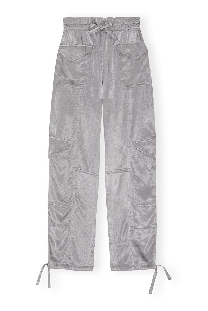 GREY WASHED SATIN PANTS 1