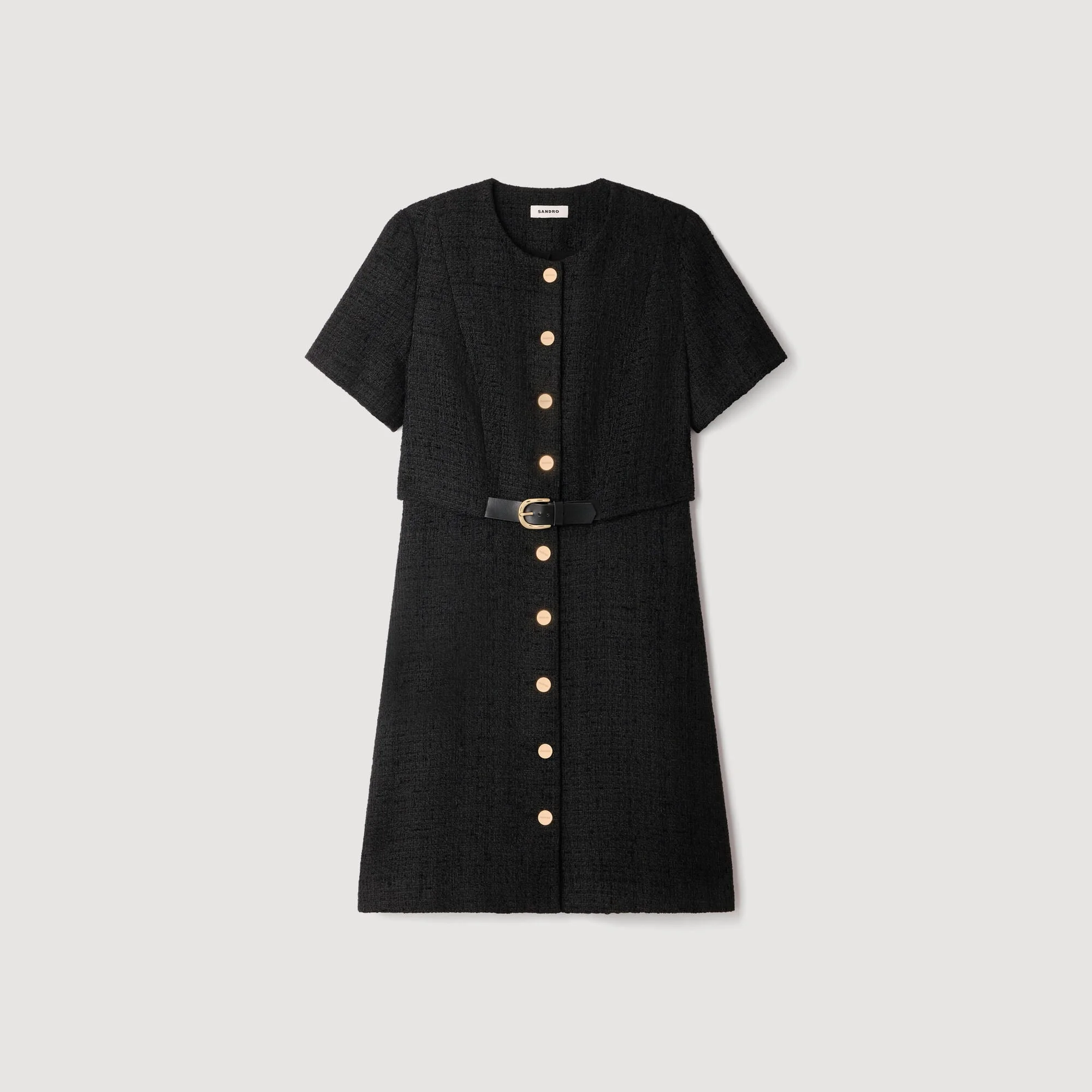 BELTED TWEED DRESS - 1